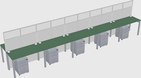 Shared rectangular cubicle