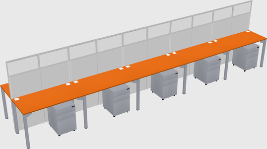 Shared rectangular cubicle