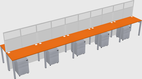 Shared rectangular cubicle