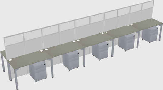 Shared rectangular cubicle