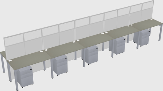 Shared rectangular cubicle