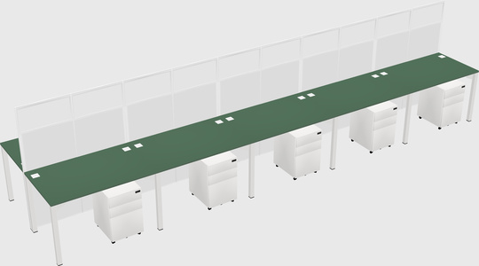 Shared rectangular cubicle