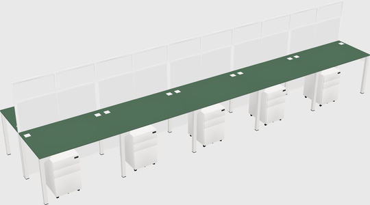 Shared rectangular cubicle