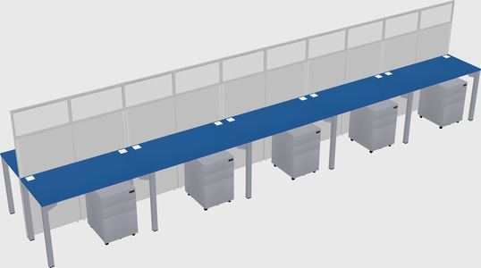 Shared rectangular cubicle