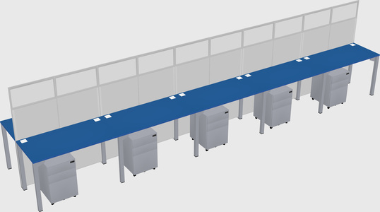 Shared rectangular cubicle