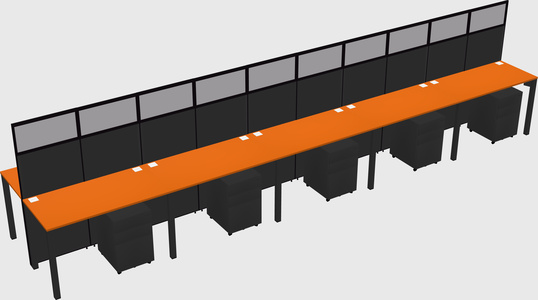 Shared rectangular cubicle