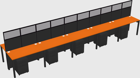 Shared rectangular cubicle