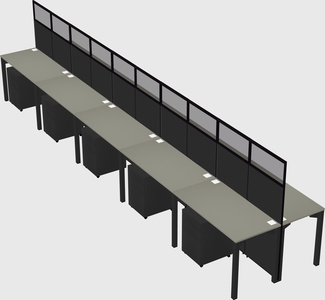 Shared rectangular cubicle