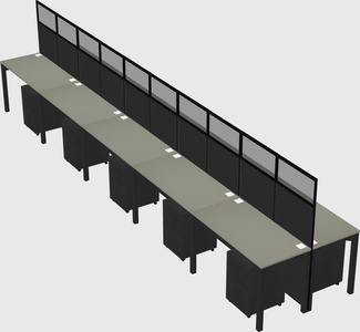 Shared rectangular cubicle