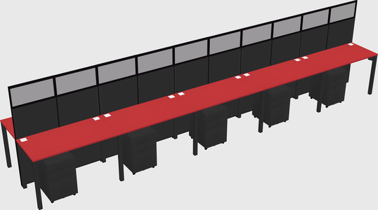 Shared rectangular cubicle