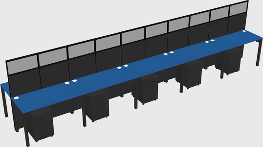 Shared rectangular cubicle