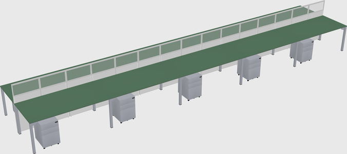 Shared rectangular cubicle