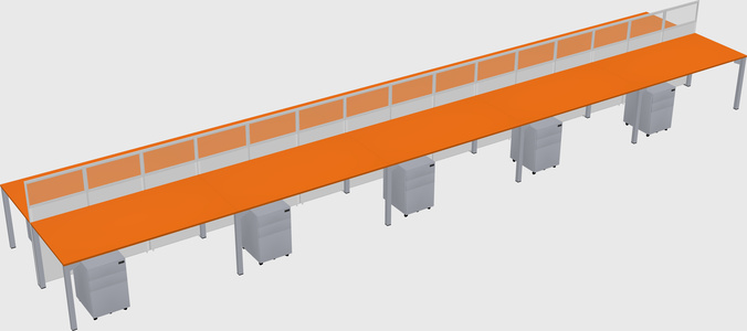 Shared rectangular cubicle