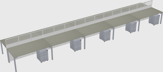 Shared rectangular cubicle