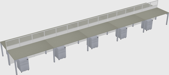 Shared rectangular cubicle