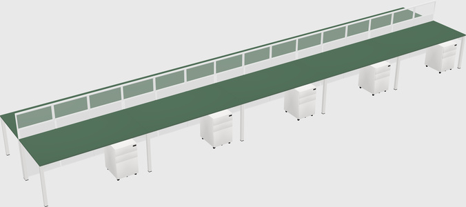 Shared rectangular cubicle