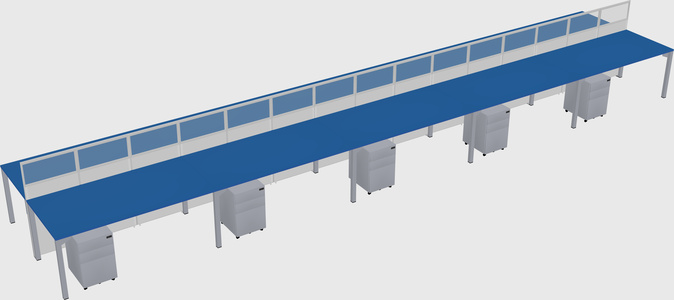 Shared rectangular cubicle