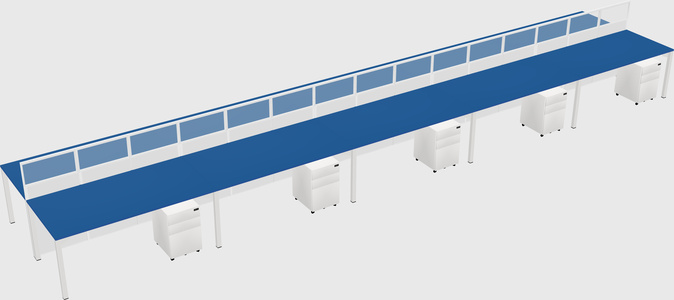 Shared rectangular cubicle