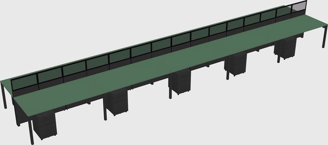 Shared rectangular cubicle