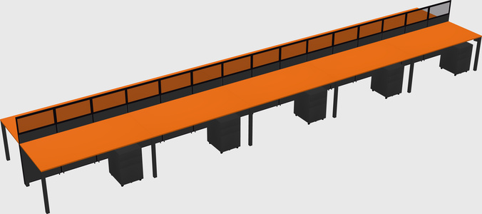 Shared rectangular cubicle