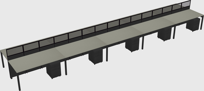 Shared rectangular cubicle