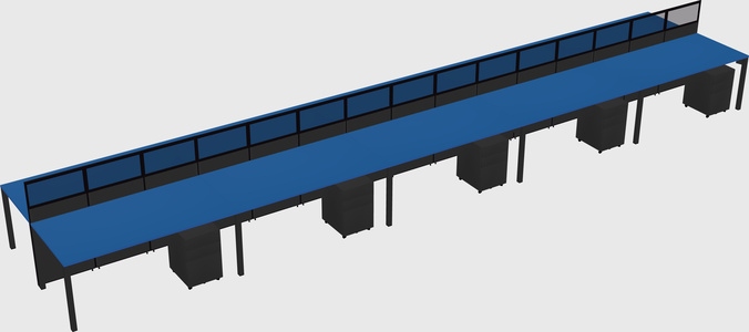 Shared rectangular cubicle