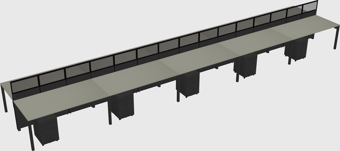 Shared rectangular cubicle