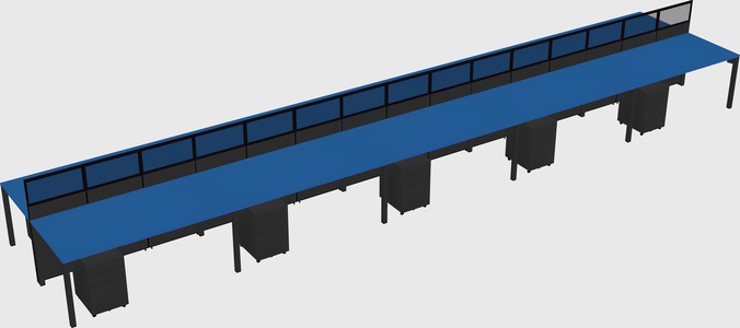 Shared rectangular cubicle