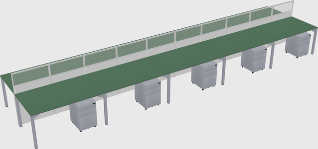 Shared rectangular cubicle