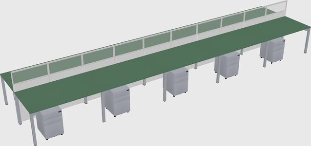 Shared rectangular cubicle