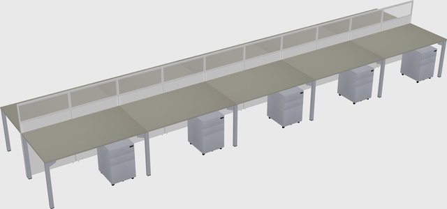 Shared rectangular cubicle