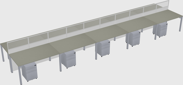 Shared rectangular cubicle