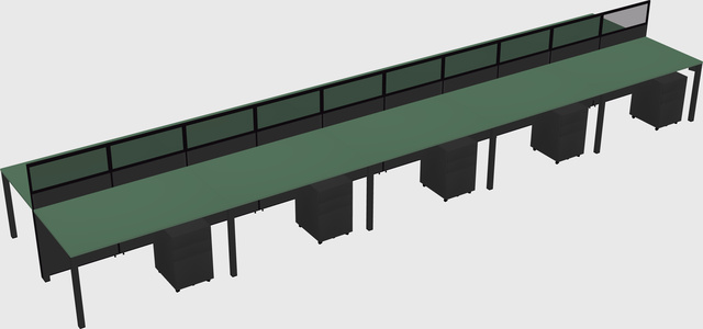 Shared rectangular cubicle