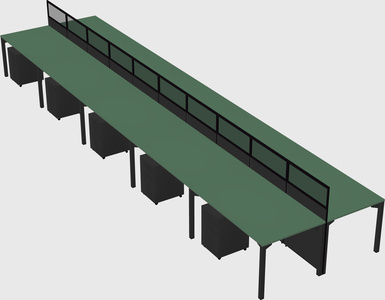 Shared rectangular cubicle