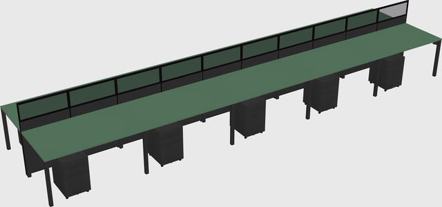 Shared rectangular cubicle