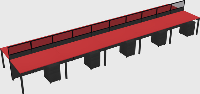 Shared rectangular cubicle