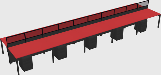 Shared rectangular cubicle