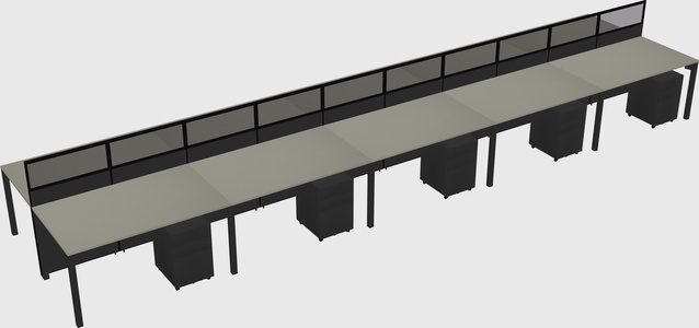 Shared rectangular cubicle