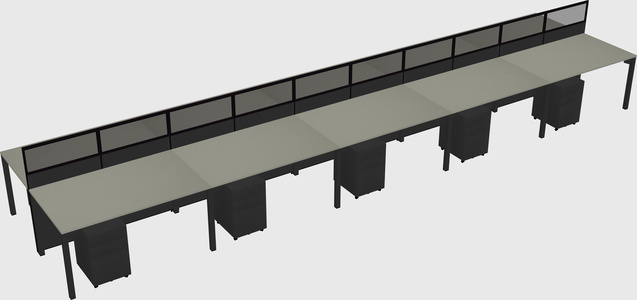 Shared rectangular cubicle