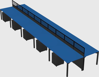 Shared rectangular cubicle