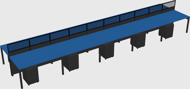 Shared rectangular cubicle
