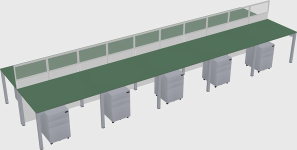 Shared rectangular cubicle