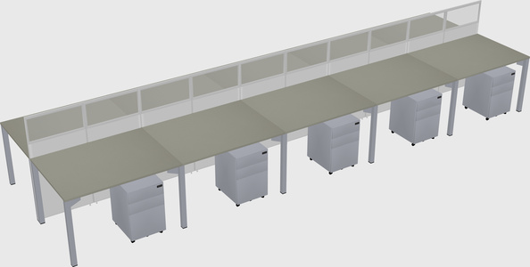 Shared rectangular cubicle