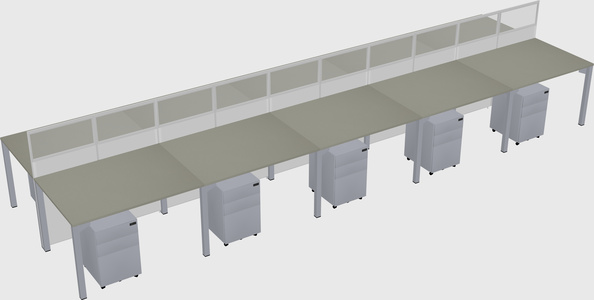 Shared rectangular cubicle