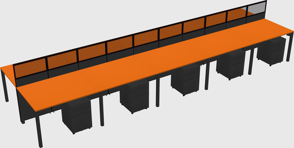 Shared rectangular cubicle