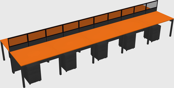 Shared rectangular cubicle