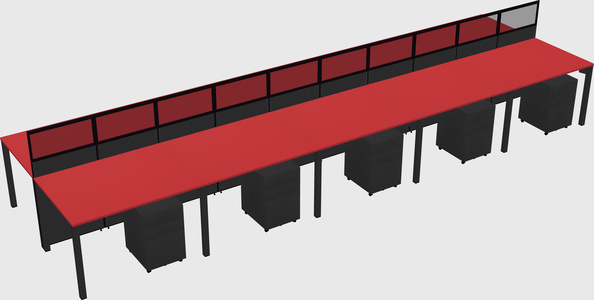 Shared rectangular cubicle