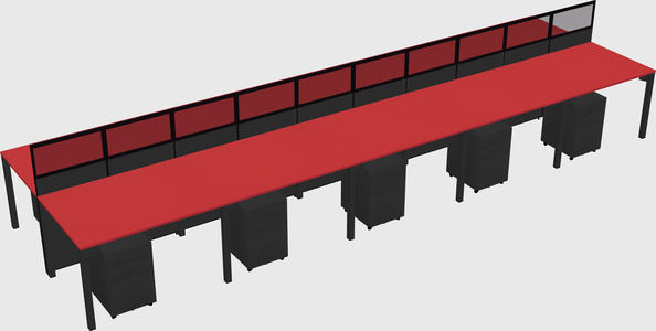 Shared rectangular cubicle