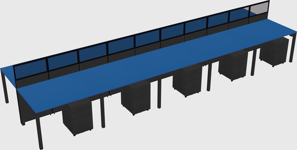 Shared rectangular cubicle