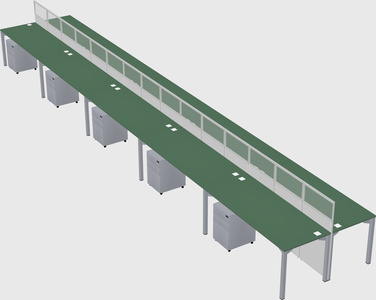 Shared rectangular cubicle